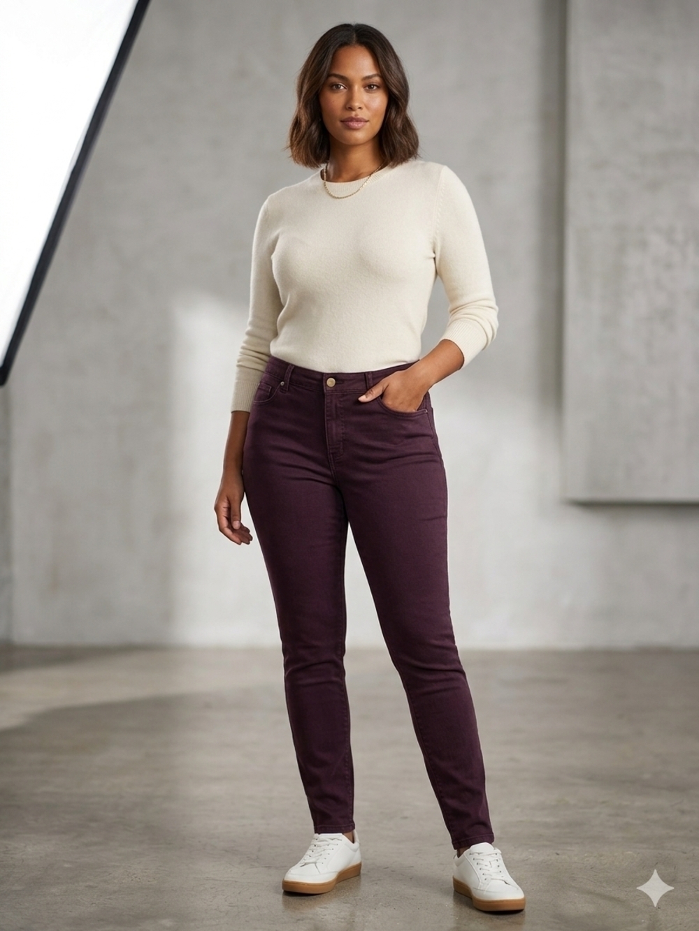 Women’s High-Rise Skinny Jeans in Plum